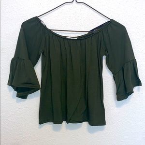 Olive green off the shoulder top